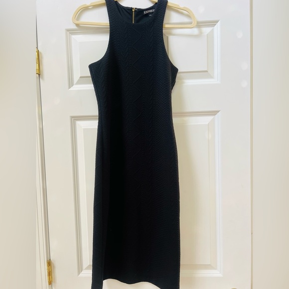 Like new stunning black Express dress size 2 with stretch - Picture 1 of 8